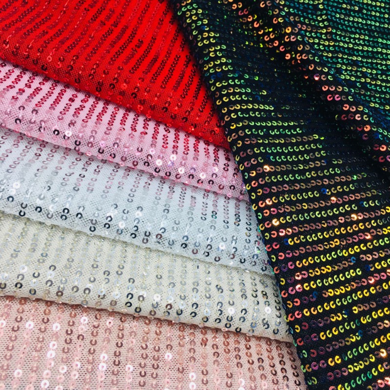 Crystal Mesh Fabric - 3mm malha elástica lantejoulas tecido brilhante