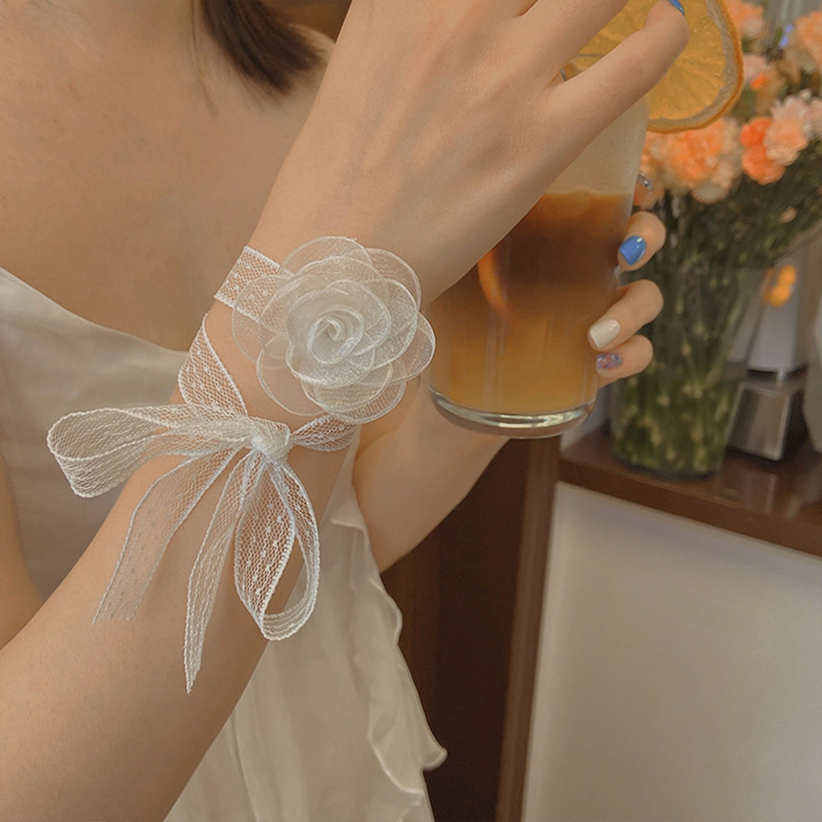 Lace Ribbon Trim - Faixa de cabelo com fita de