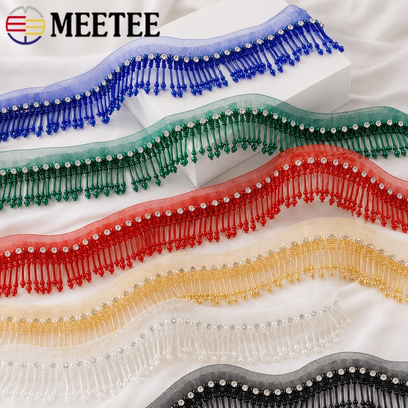 Fringe Ribbon Sewing - 1 Jarda de Renda com Miçangas