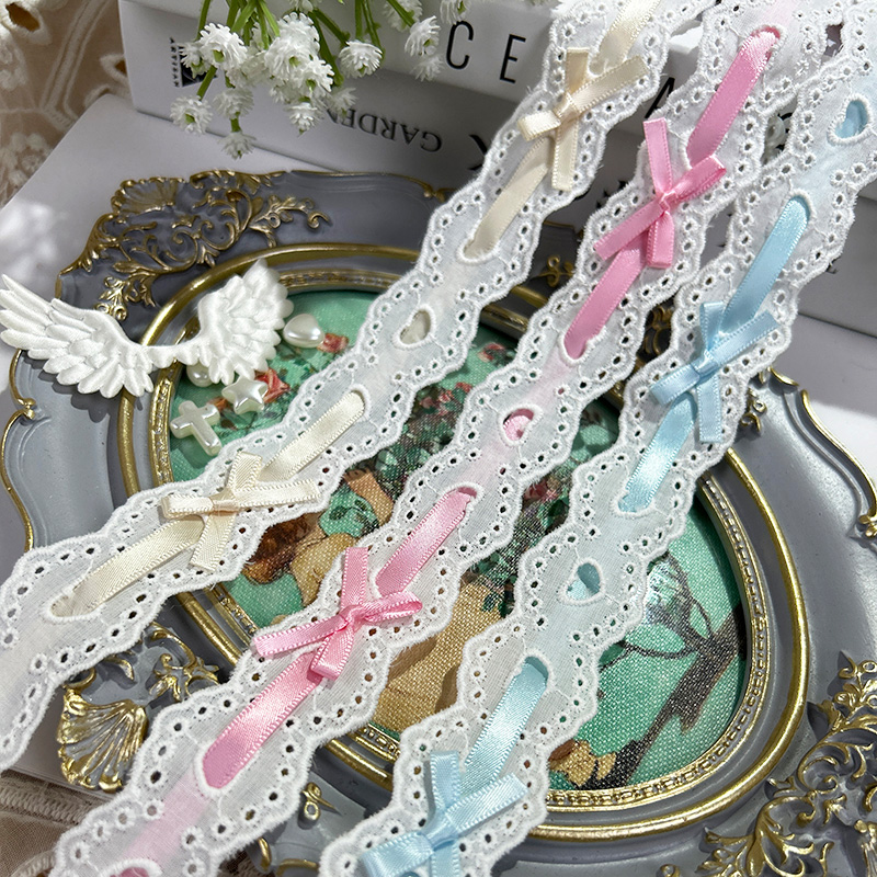 Lace Ribbon Trim - 1 jarda arco plissado renda lolita