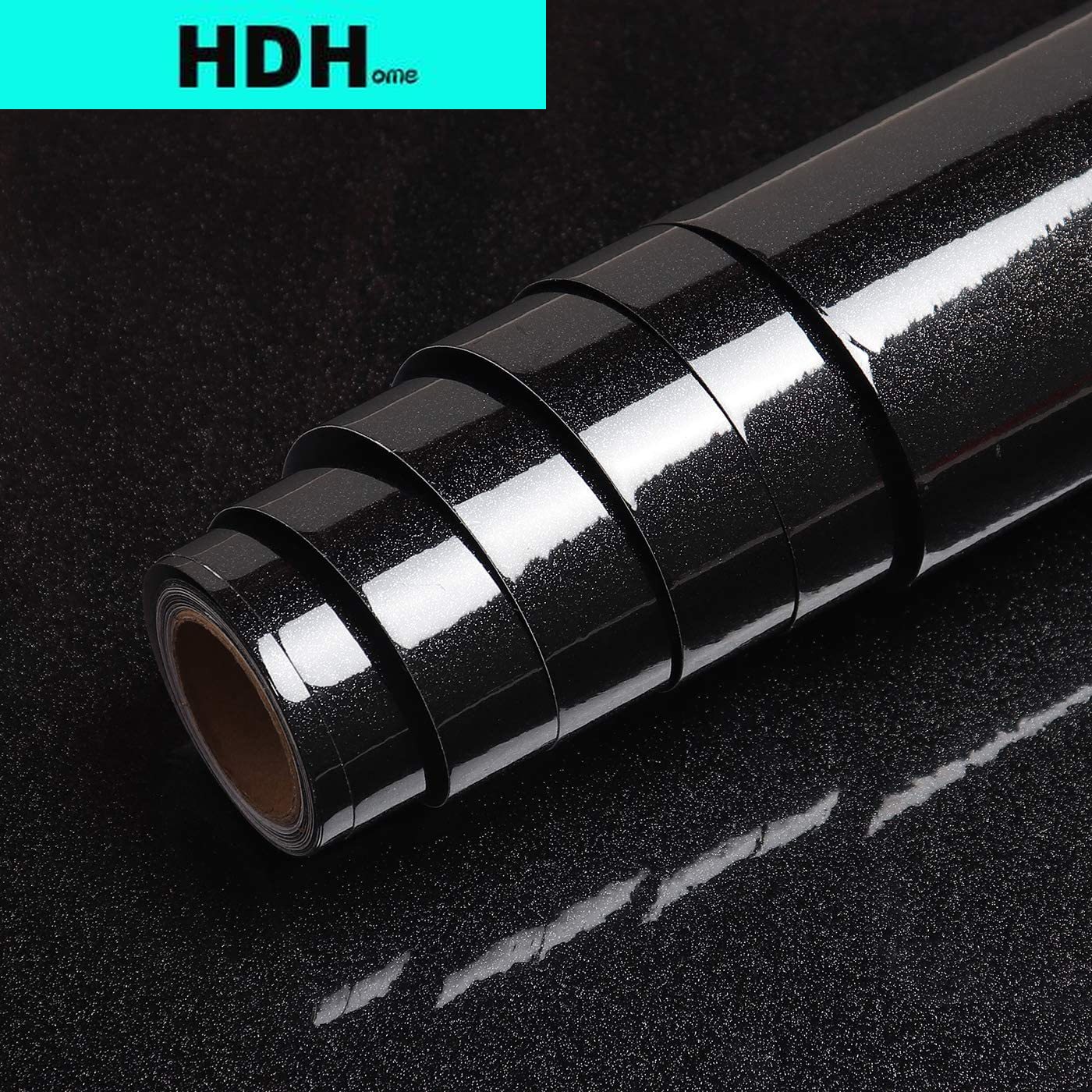 Glitter Vinyl Roll - Glitter Black Contact Paper para bancadas,