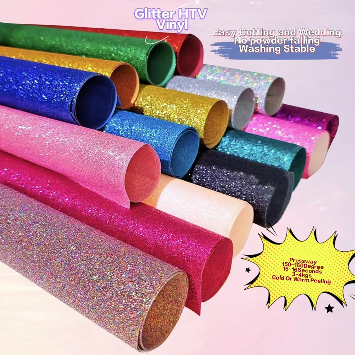 Glitter Vinyl Roll - Vinil Termocolante CHEONET HTV com Glitter
