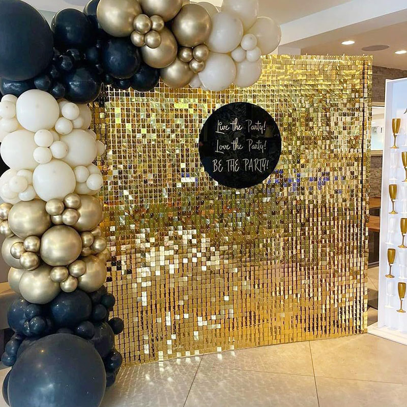 Sequin Fabric Panel - Painéis de parede com lantejoulas douradas