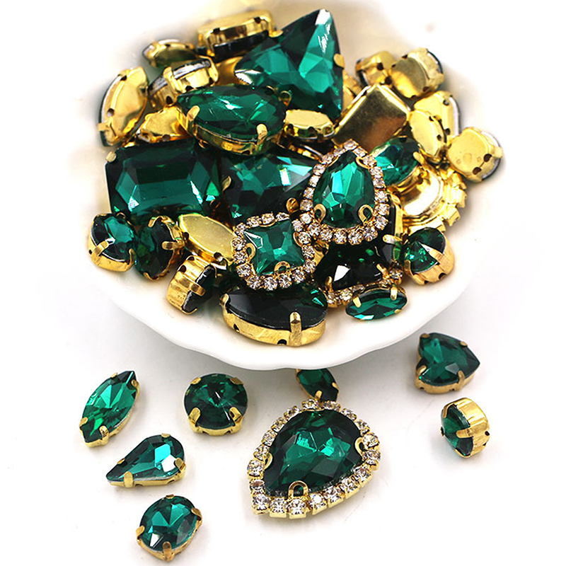 Sew On Rhinestone - 50 peças de strass de vidro