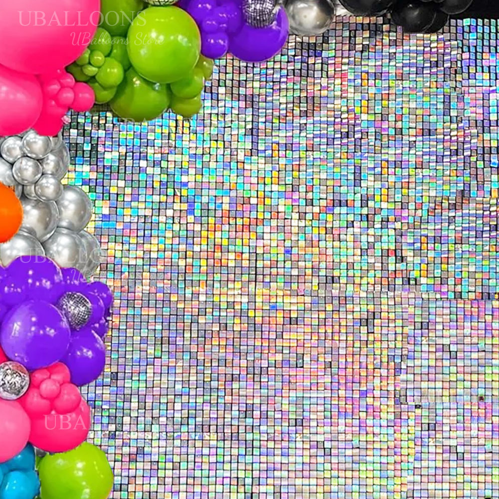 Sequin Fabric Panel - Painéis de parede brilhantes de prata
