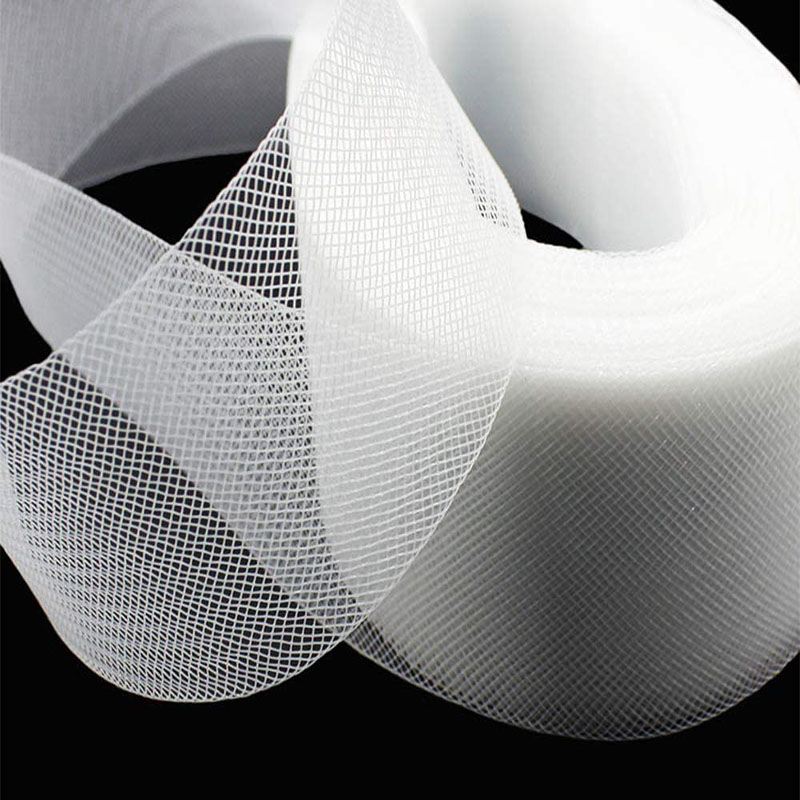 Crystal Mesh Fabric - 1-10cm plana lisa dura rígida crina