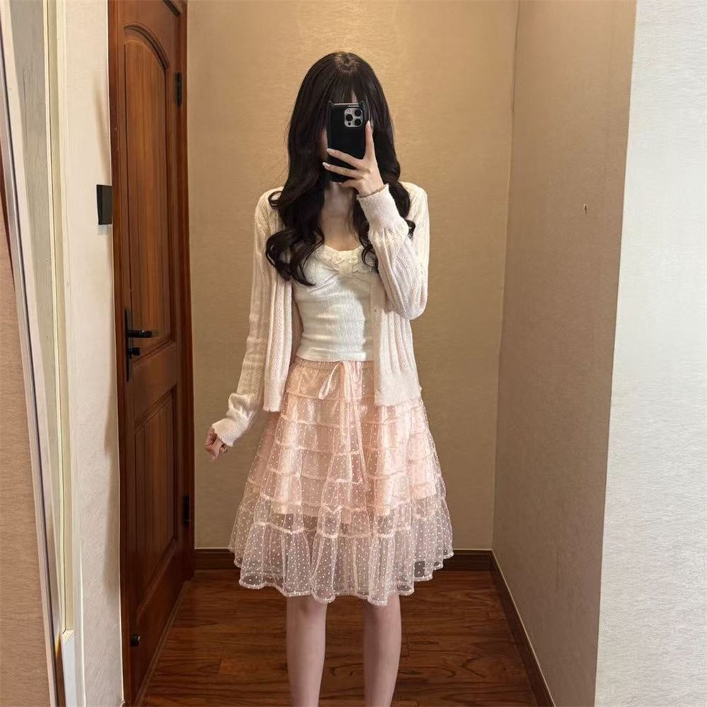 Conjunto Elegante de Camisola  - Elastic Lace Trim avaliação e preço
