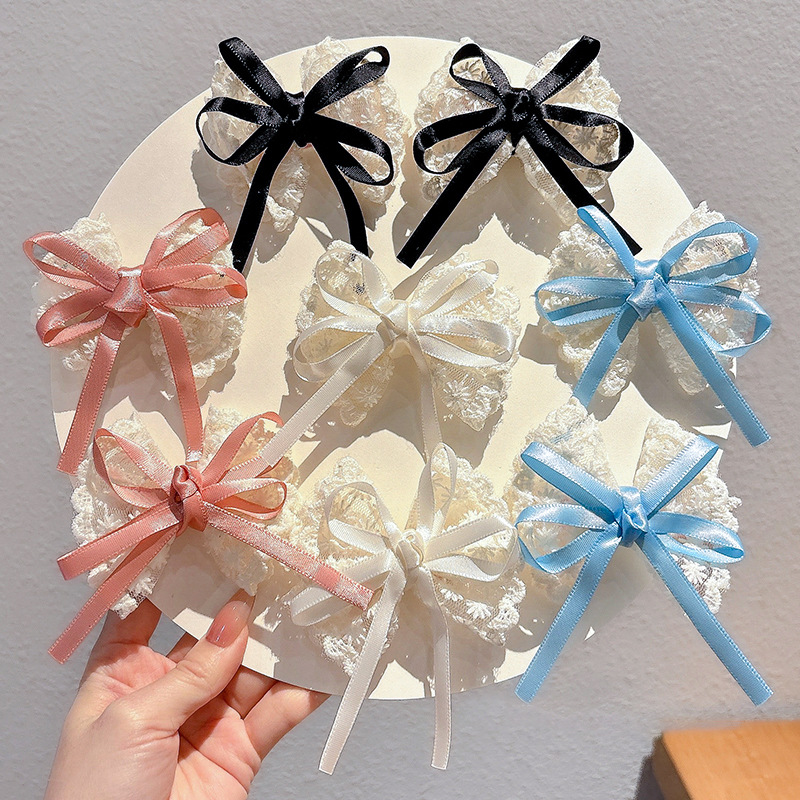2 pçs elegante laço arco gramp - Lace Ribbon Trim avaliação e preço