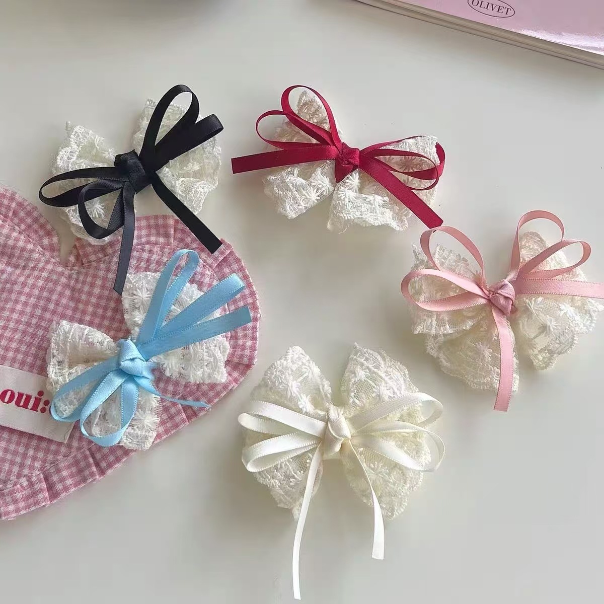 2 pçs elegante laço arco gramp - Lace Ribbon Trim avaliação e preço