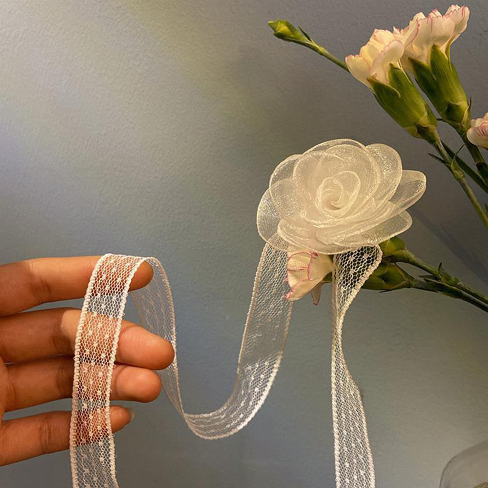Faixa de cabelo com fita de re - Lace Ribbon Trim avaliação e preço
