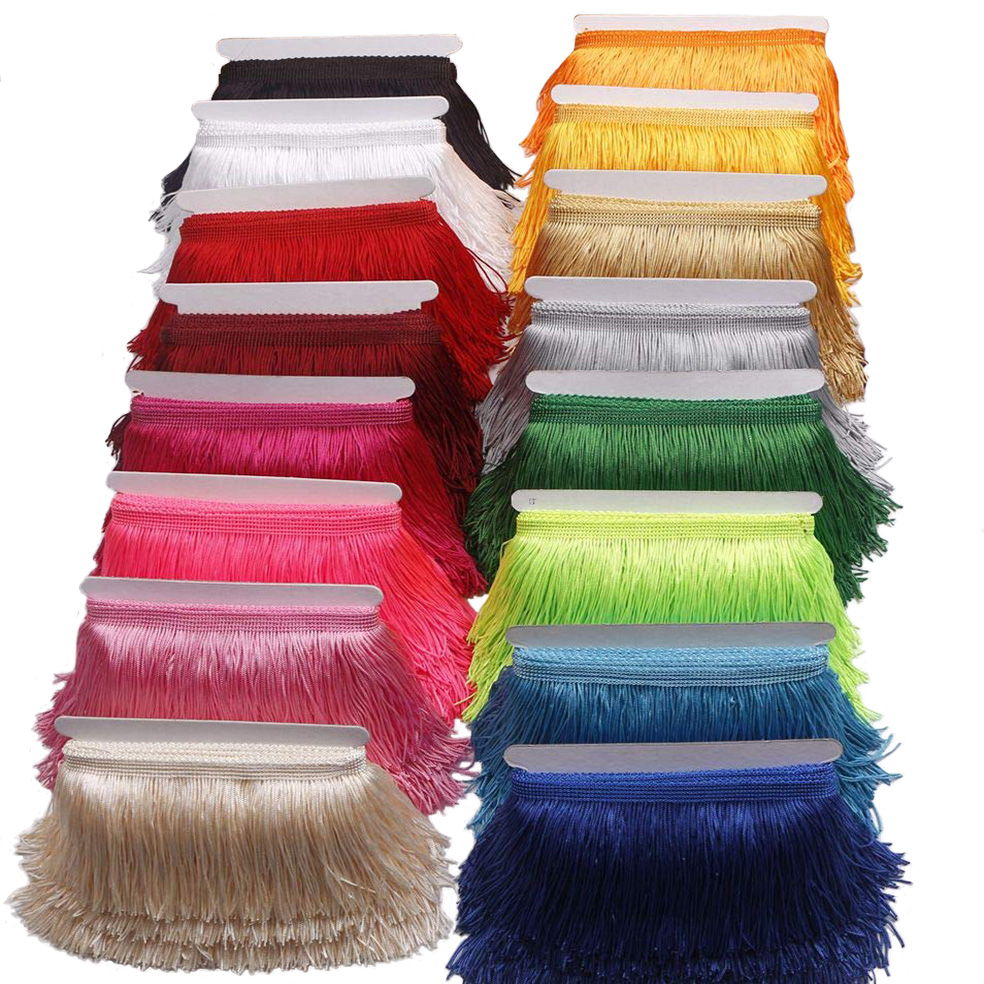 10 jardas 15cm longo borla fra - Fringe Ribbon Sewing avaliação e preço