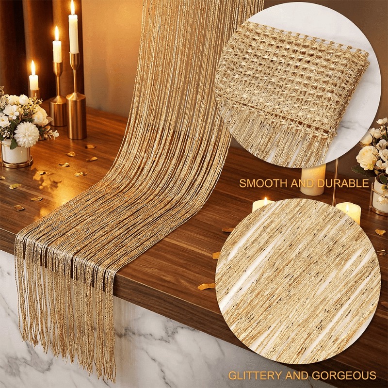 Cortina decorativa com franjas - Sequin Fabric Panel avaliação e preço