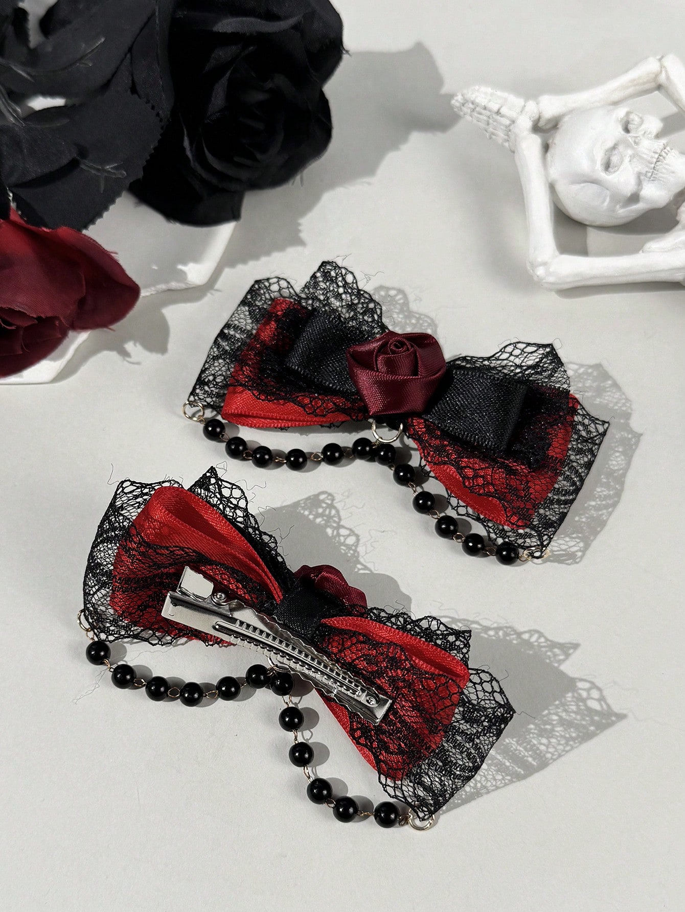 Presilha de cabelo feminina co - Lace Ribbon Trim avaliação e preço