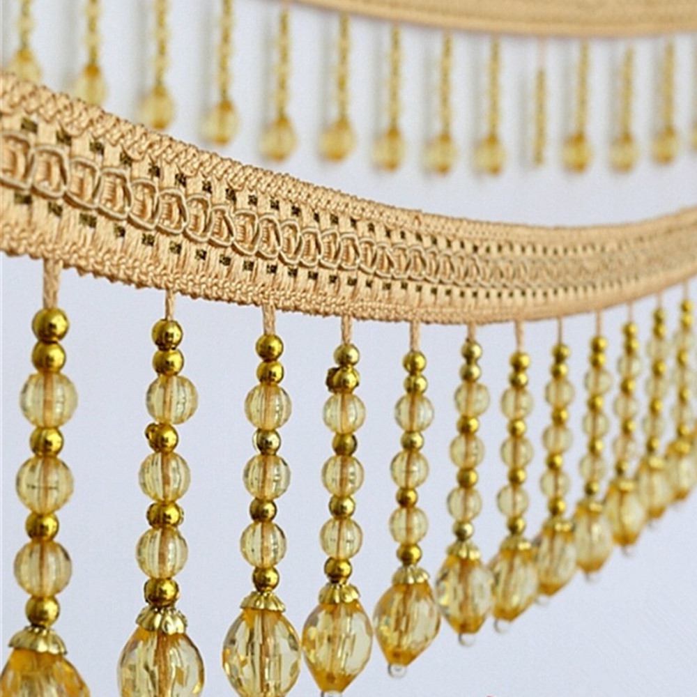 12 jardas entrançadas contas p - Fringe Ribbon Sewing avaliação e preço