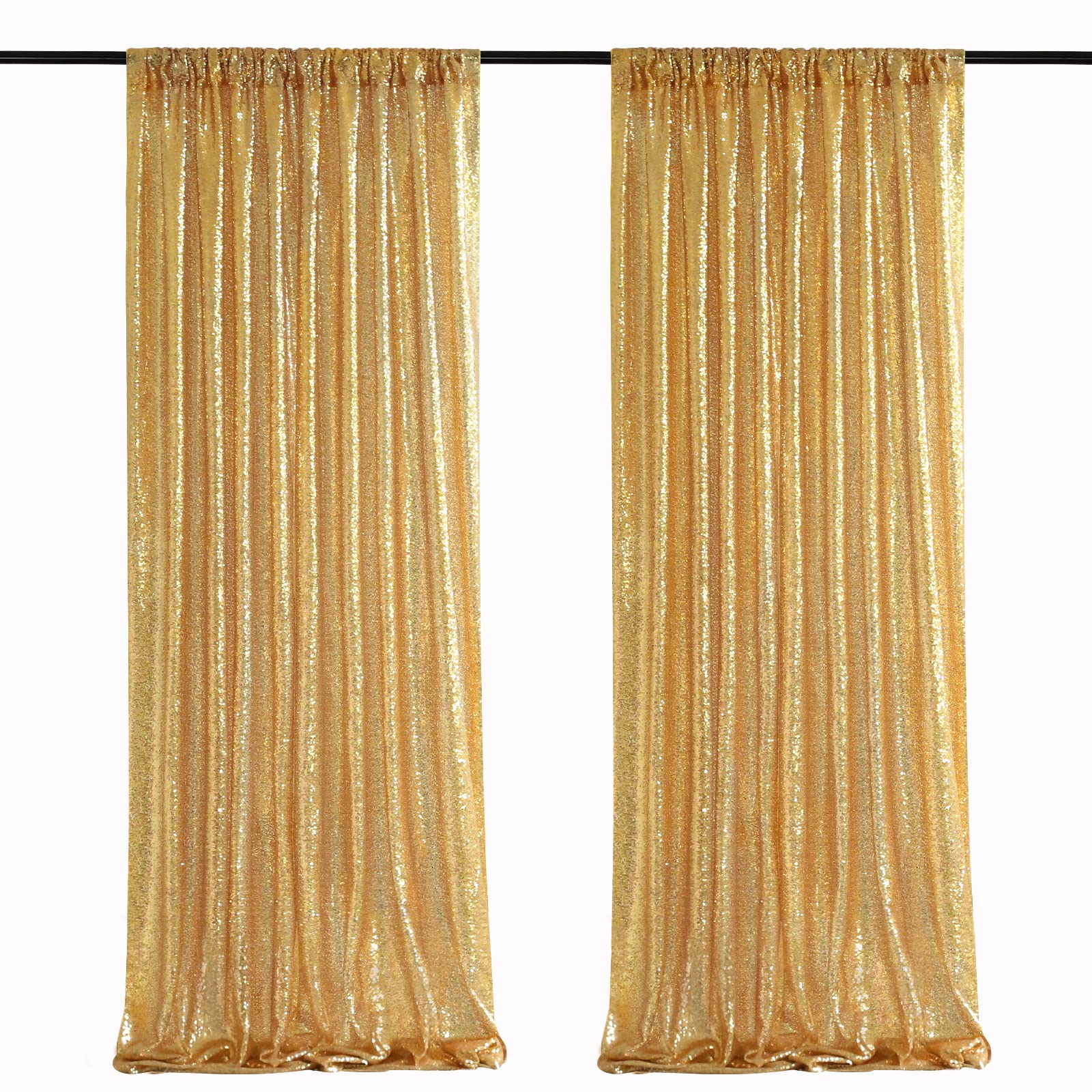 2 pçs ouro lantejoulas festa p - Sequin Fabric Panel avaliação e preço