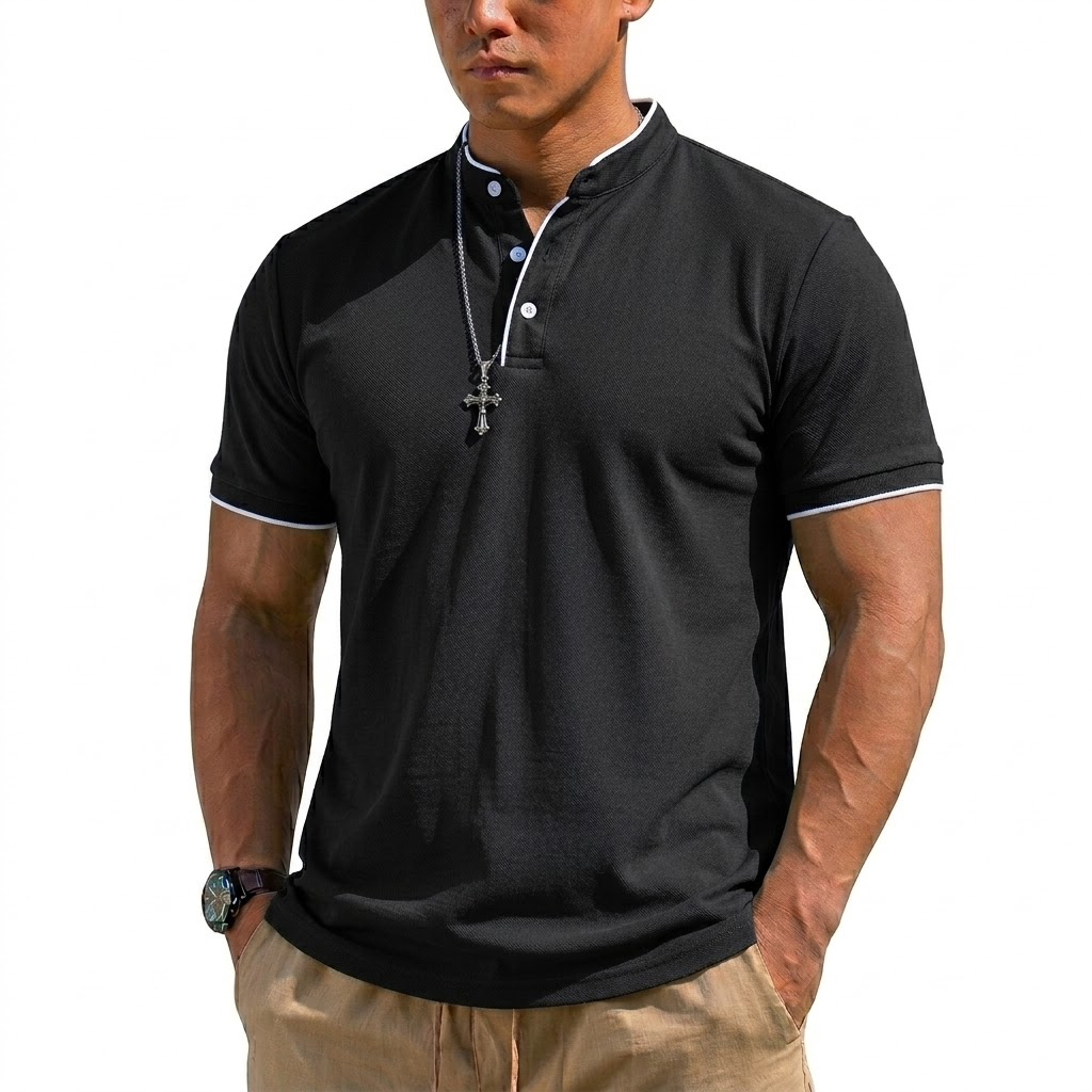 Camisa Henley de Manga Curta p - Embellish Knit avaliação e preço