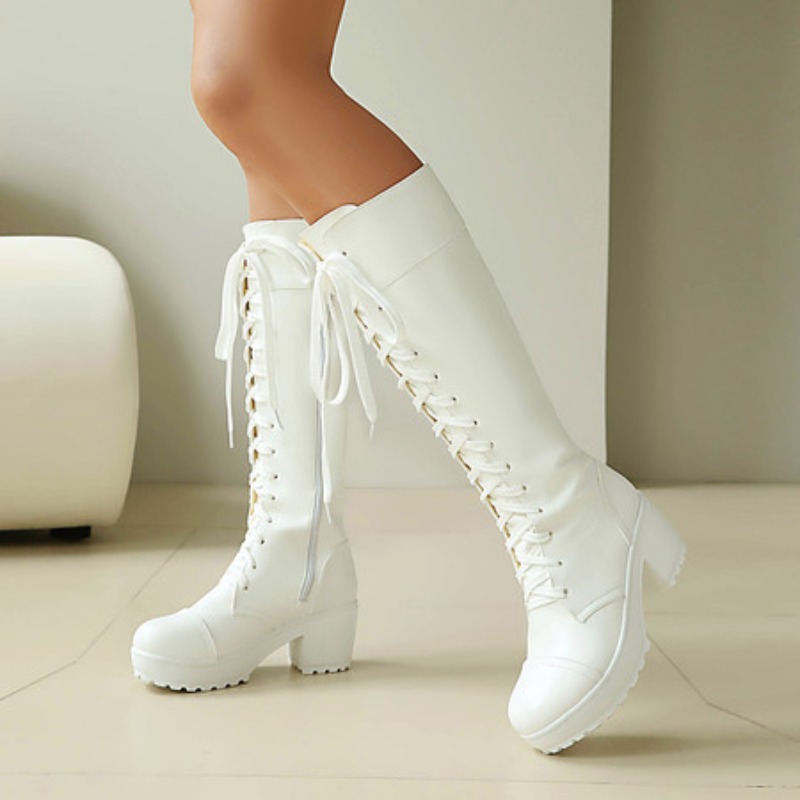 Botas de combate femininas até - Guipure Lace Panel avaliação e preço