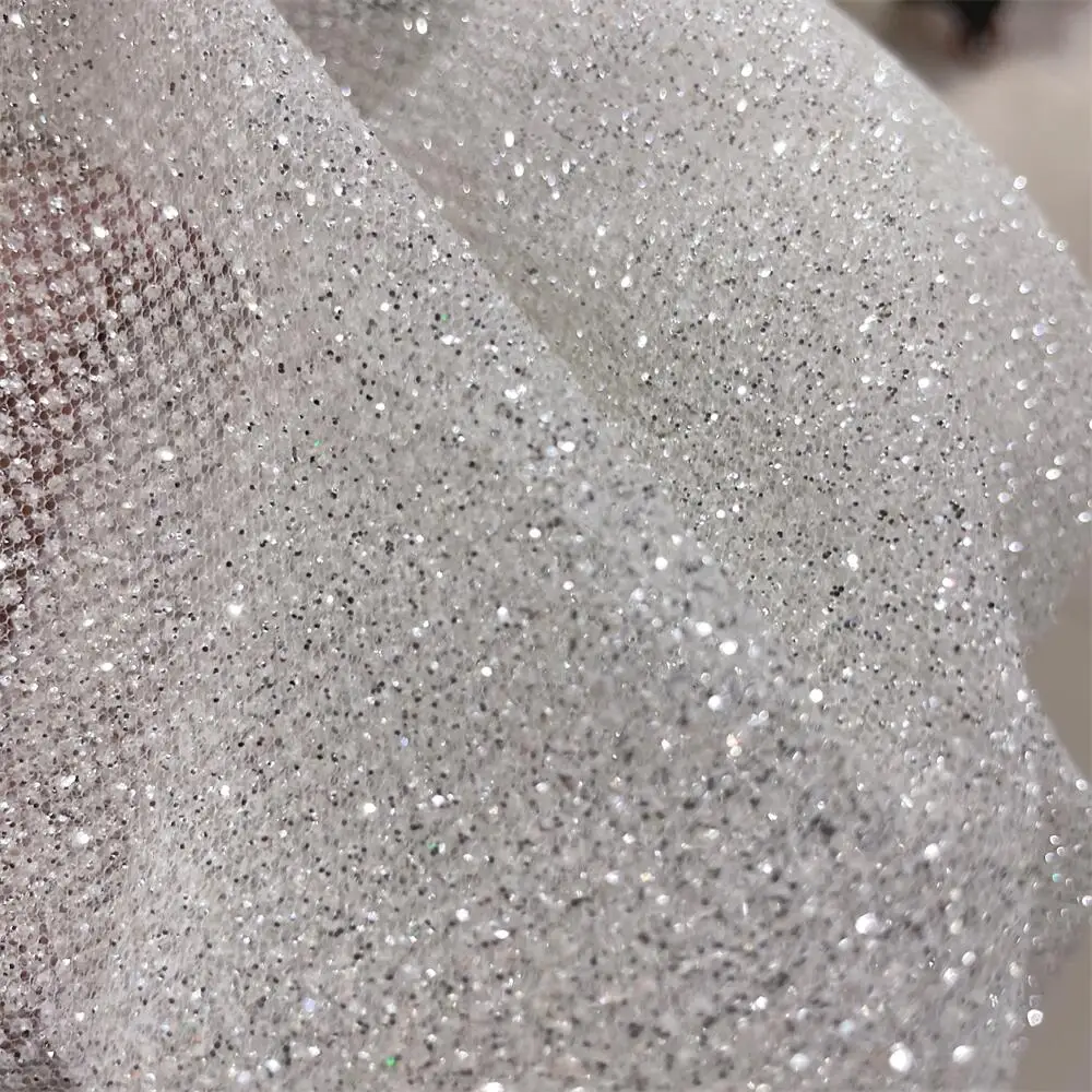 Fio líquido com glitter pratea - Crystal Mesh Fabric avaliação e preço